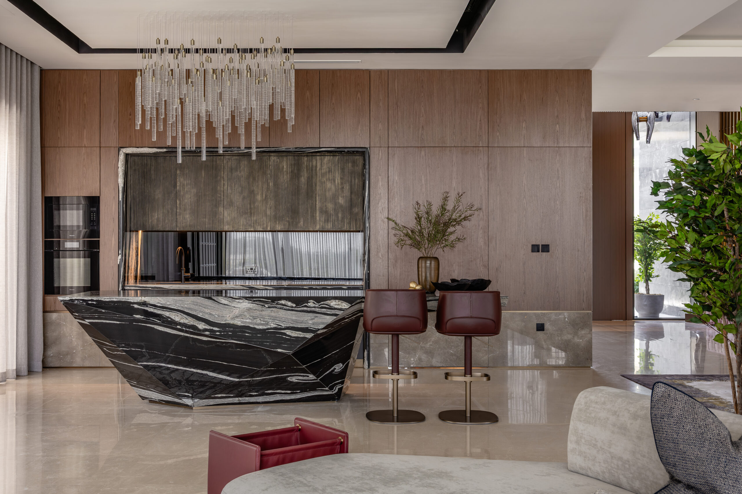 Completed interior matching the original render
